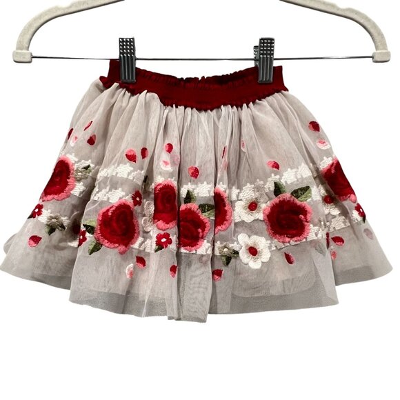 Mayoral Girl's Floral Embroidered Tulle Skirt, 3T - Picture 7 of 7